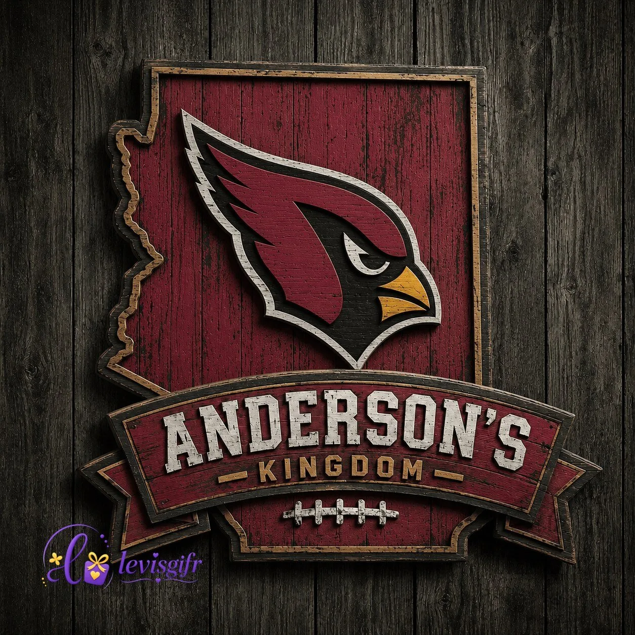 Arizona Football Cardinals Personalized Vintage Wooden Wall Sign