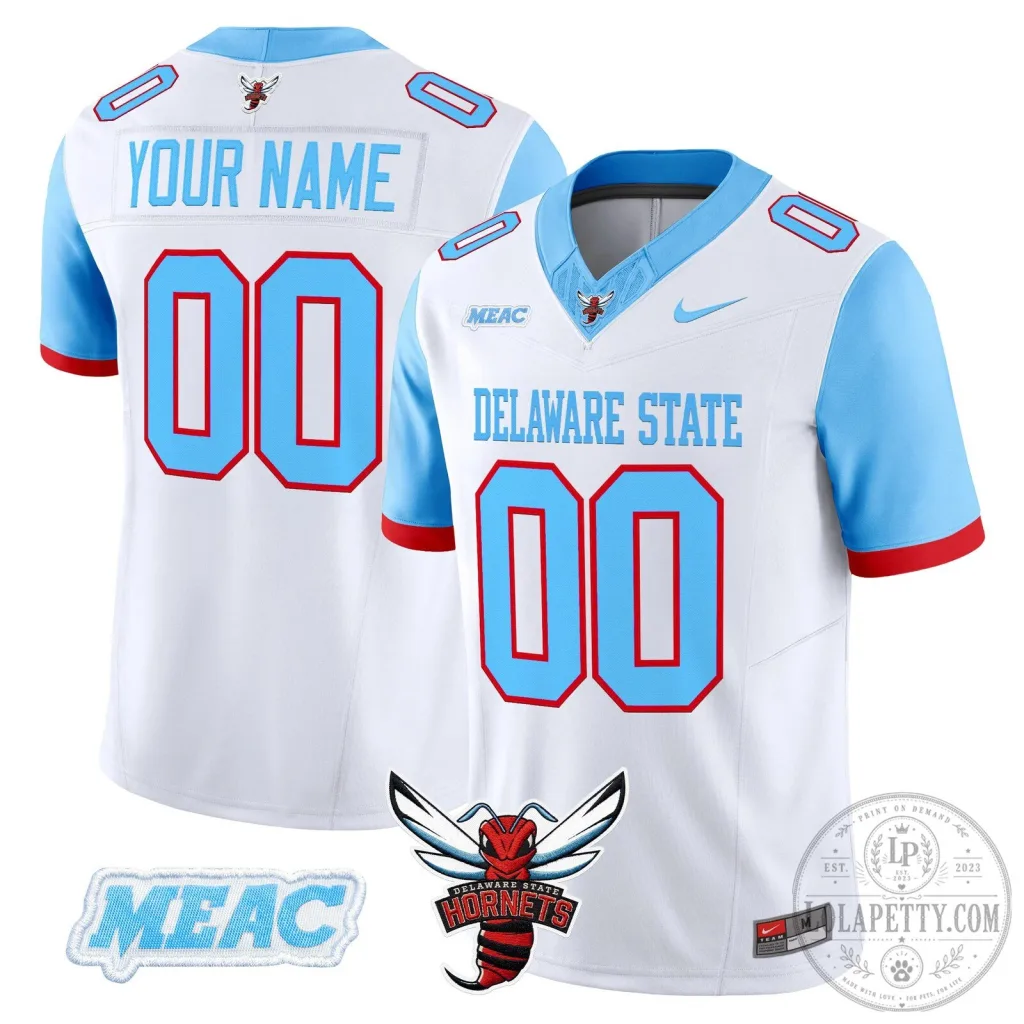 Delaware State Hornets MEAC Custom Football Jersey Delaware State Hornets MEAC Custom Football Jersey