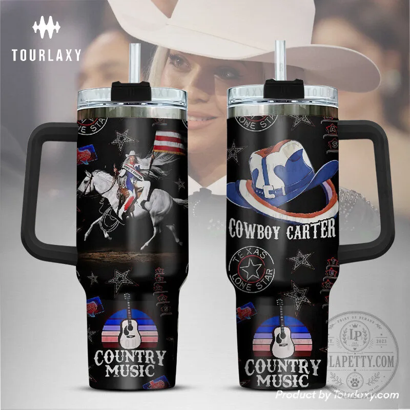 Beyonce Cowboy Carter Country Music Star Tumbler with Handle and Straw 7 Beyonce Cowboy Carter Country Music Star Tumbler with Handle and Straw