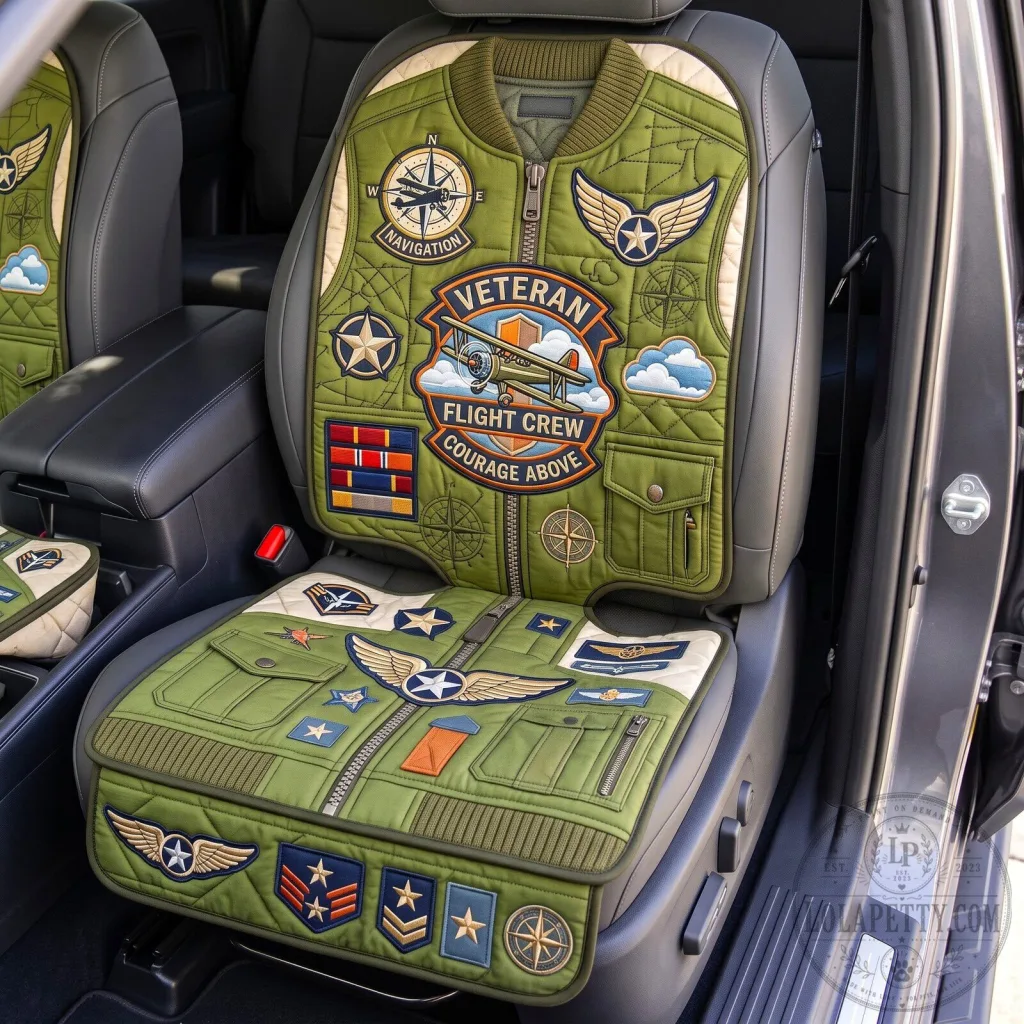United States Military Veteran Flight Crew Quilted Car Seat Protector United States Military Veteran Flight Crew Quilted Car Seat Protector