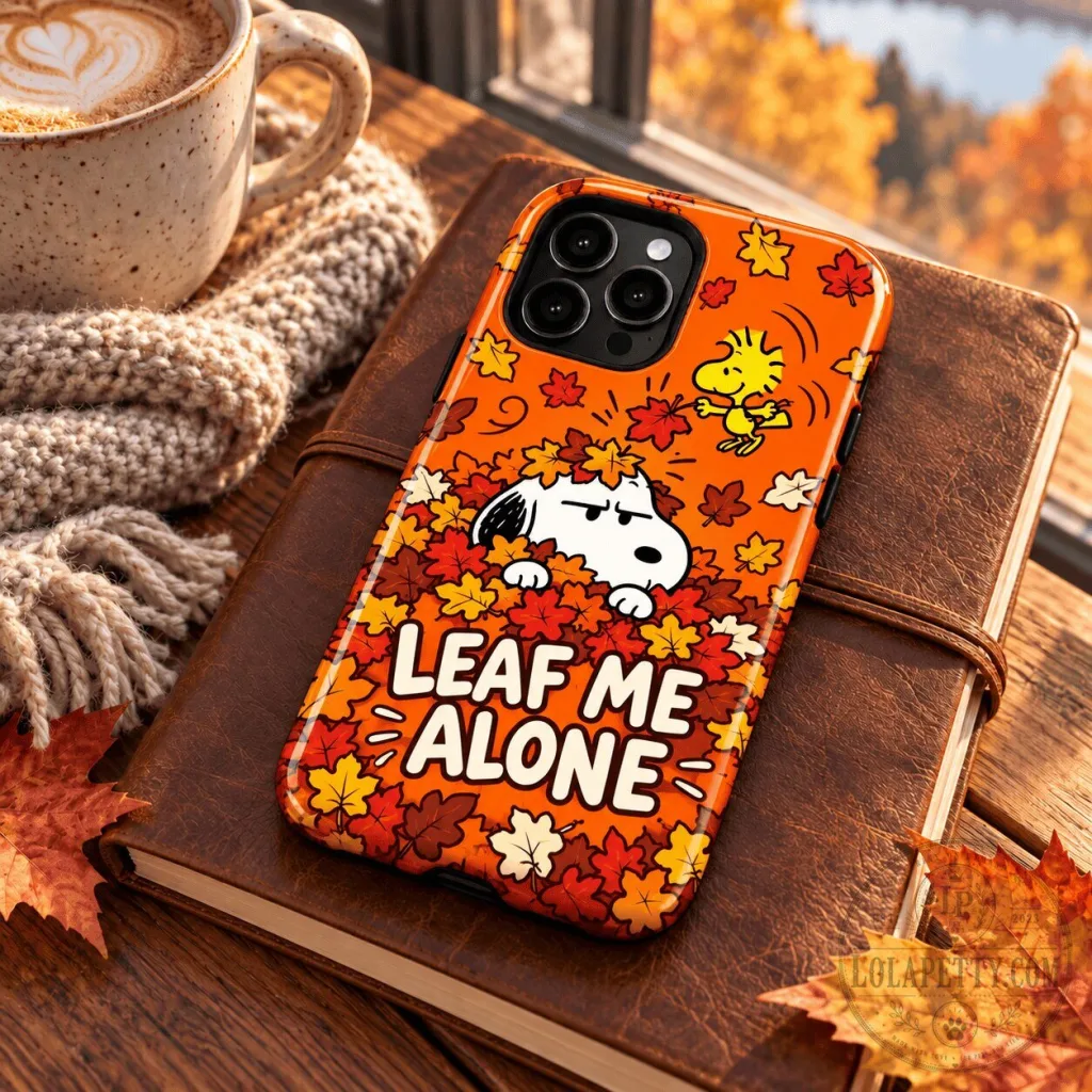 Snoopy Leaf Me Alone Autumn Fall Leaves Phone Case Snoopy Leaf Me Alone Autumn Fall Leaves Phone Case