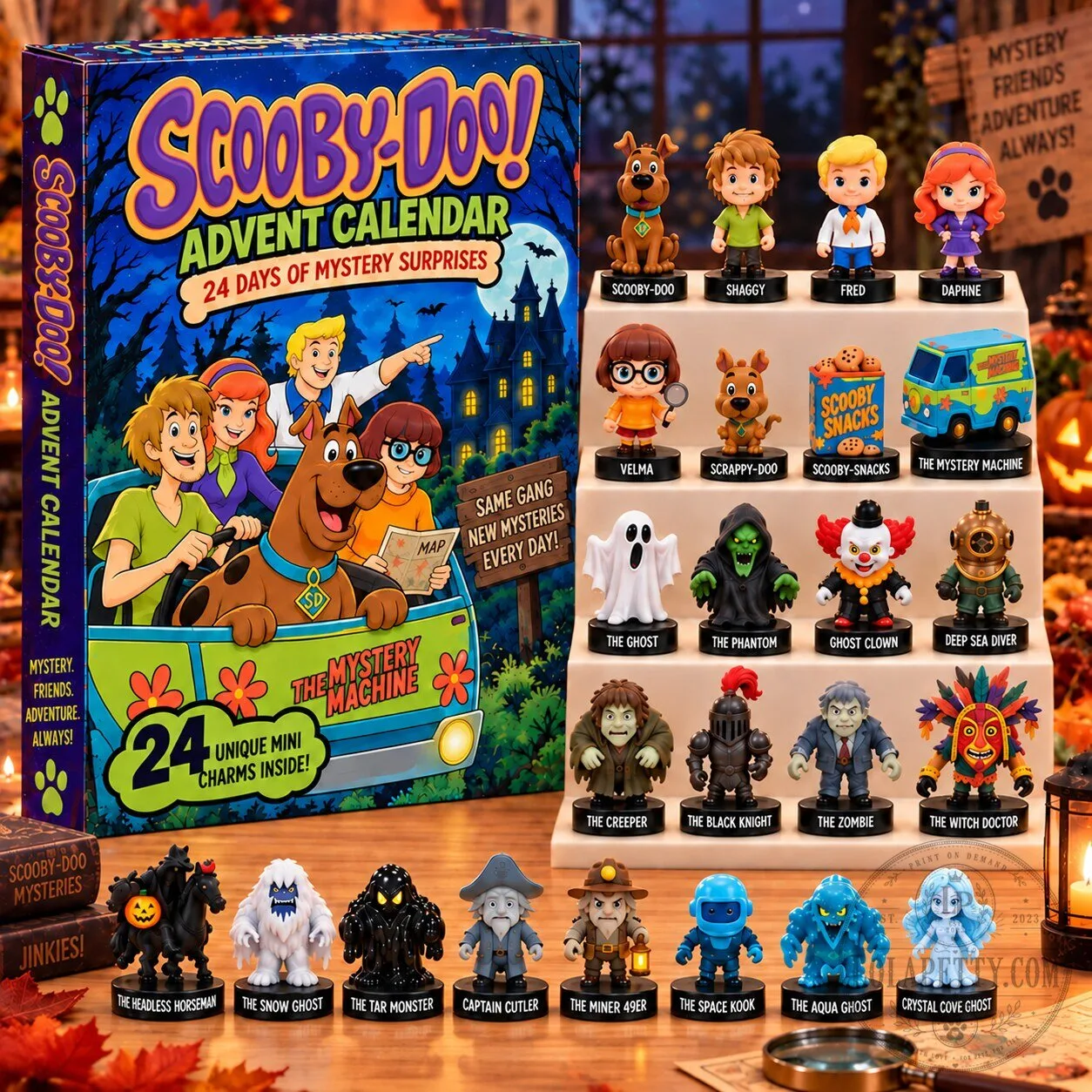Scooby-Doo Mystery Machine Advent Calendar with 24 Mini Charms