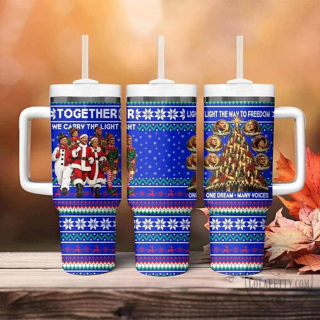 Civil Rights Leaders Christmas Holiday Ugly Sweater Pattern Tumbler With Handle 12 Civil Rights Leaders Christmas Holiday Ugly Sweater Pattern Tumbler With Handle