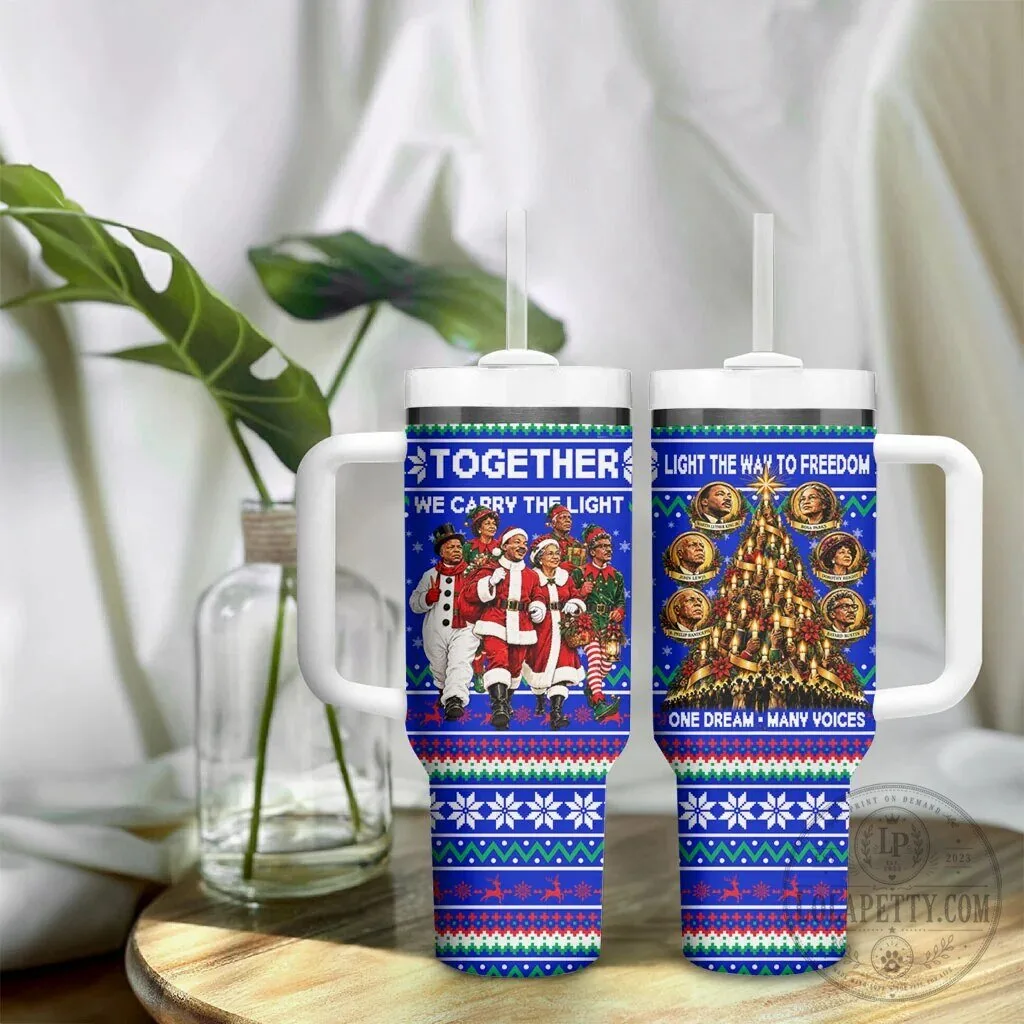 Civil Rights Leaders Christmas Holiday Ugly Sweater Pattern Tumbler With Handle 15 Civil Rights Leaders Christmas Holiday Ugly Sweater Pattern Tumbler With Handle