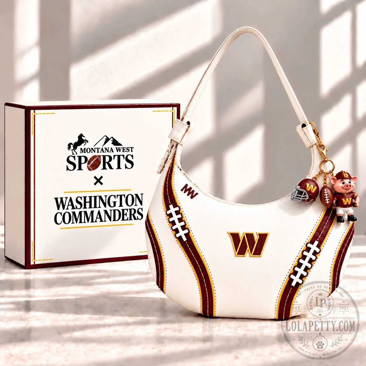 Washington Commanders Football Team Logo Hobo Bag 5 Washington Commanders Football Team Logo Hobo Bag
