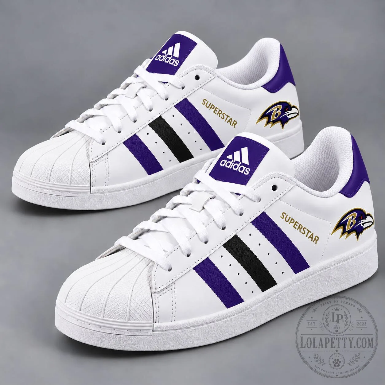 Baltimore Ravens NFL Team Pride Superstar Shoes 5 Baltimore Ravens NFL Team Pride Superstar Shoes