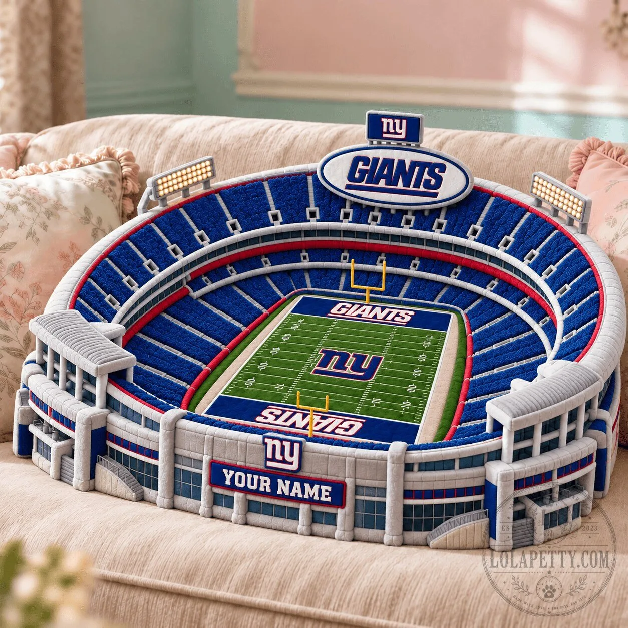 New York Giants NFL MetLife Stadium Shaped Decorative Pillow