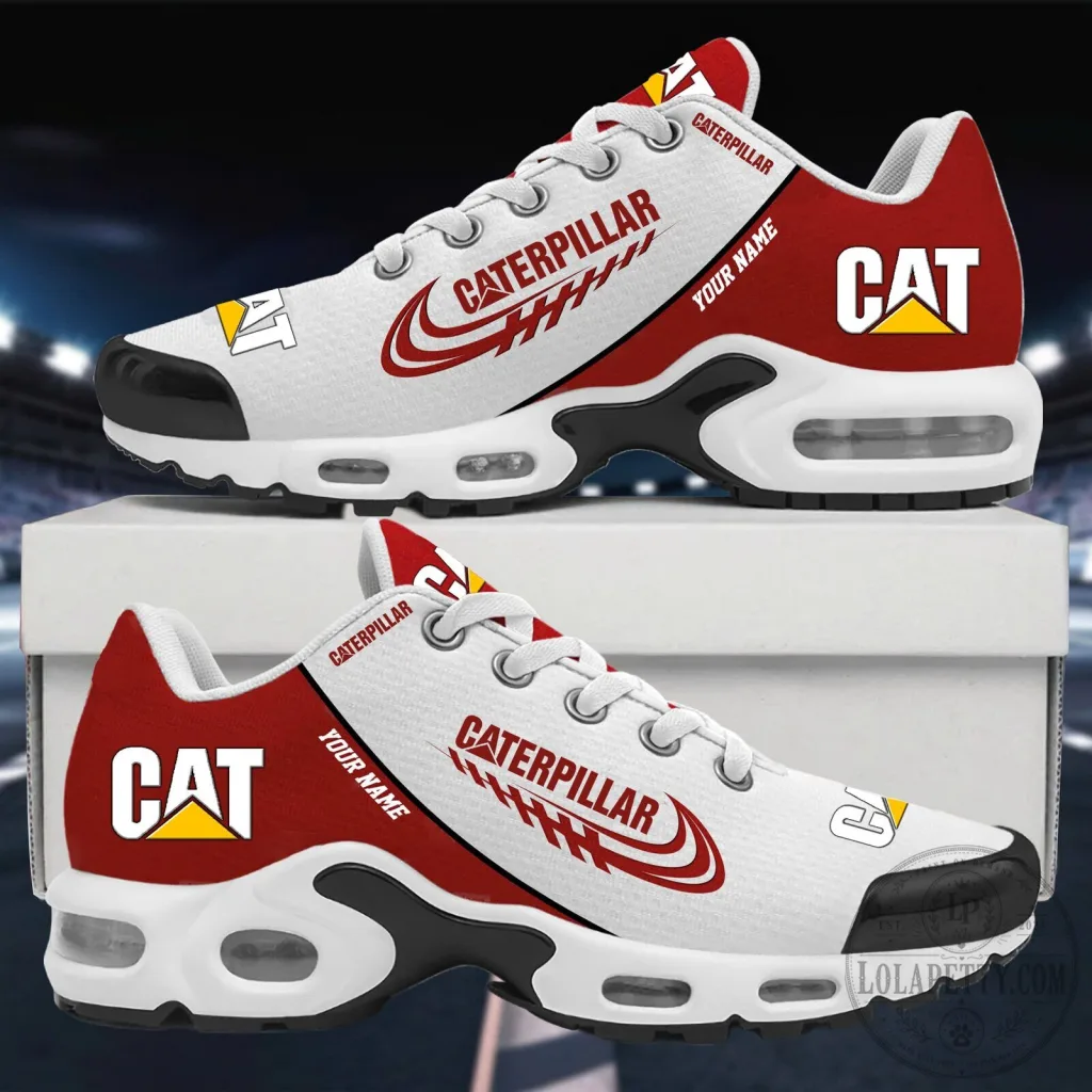 Caterpillar Custom Name Red and White Sport Shoes Caterpillar Custom Name Red and White Sport Shoes