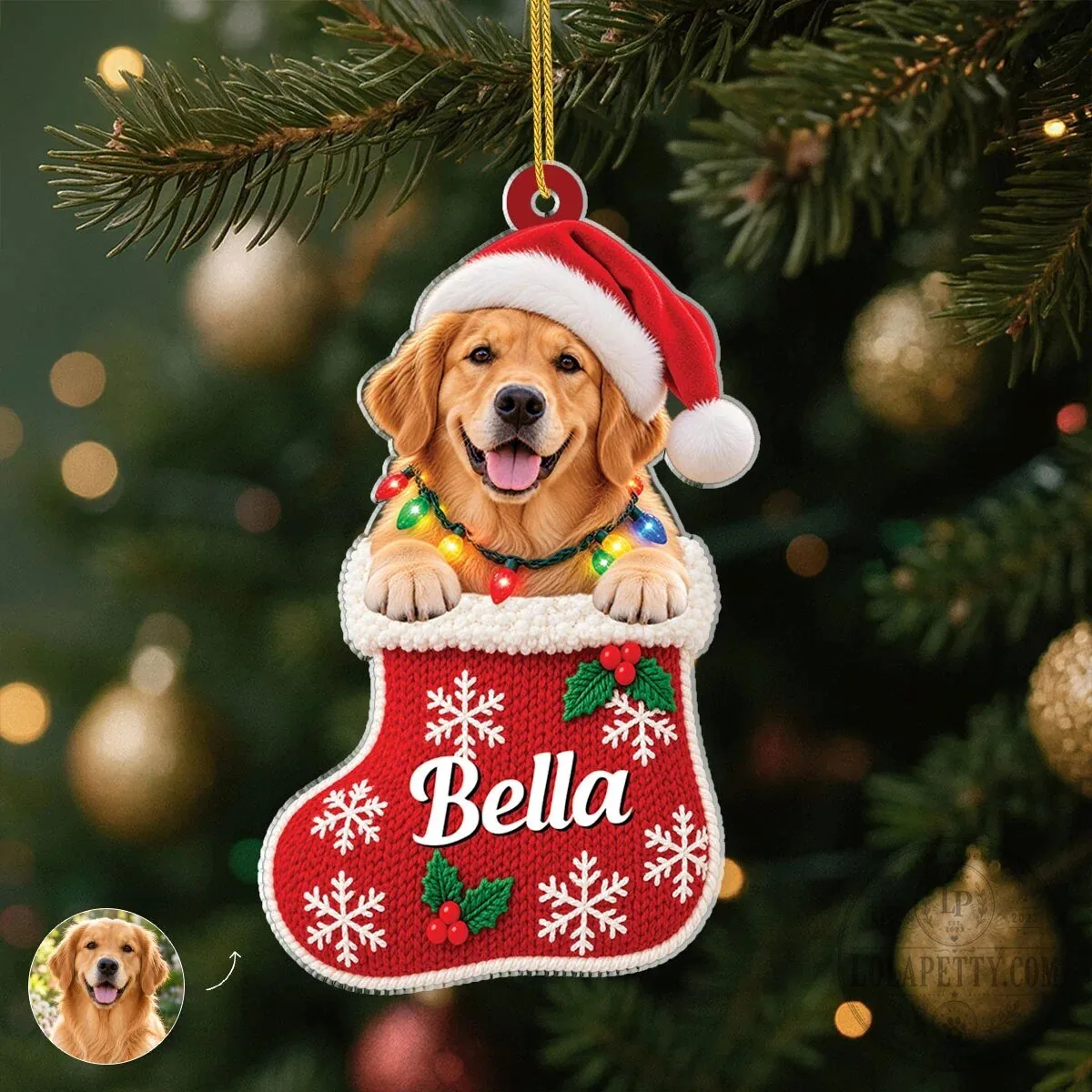 Personalized Pet Photo Christmas Stocking Acrylic Ornament 11 Personalized Pet Photo Christmas Stocking Acrylic Ornament