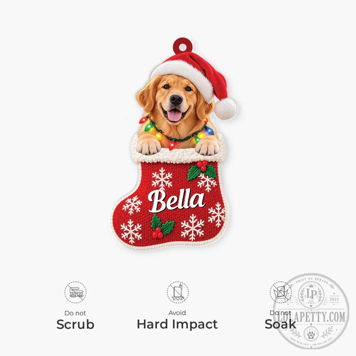 Personalized Pet Photo Christmas Stocking Acrylic Ornament 14 Personalized Pet Photo Christmas Stocking Acrylic Ornament