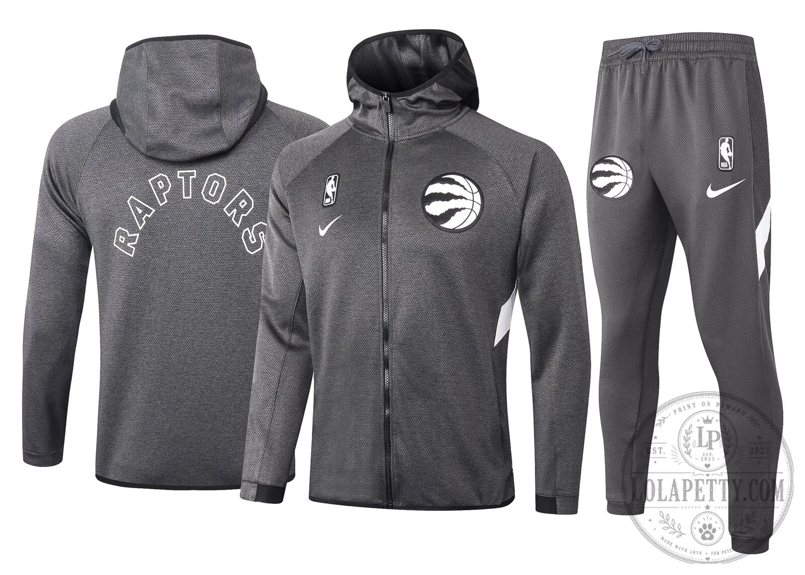 Toronto Raptors NBA Therma Flex Black Training Hoodie and Sweatpants Set