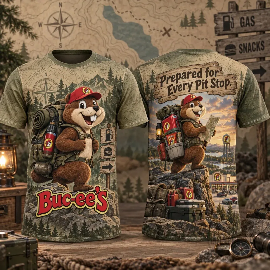 Buc-ee's Backpacking Forest Explorer Short Sleeve T-Shirt Buc-ee's Backpacking Forest Explorer Short Sleeve T-Shirt