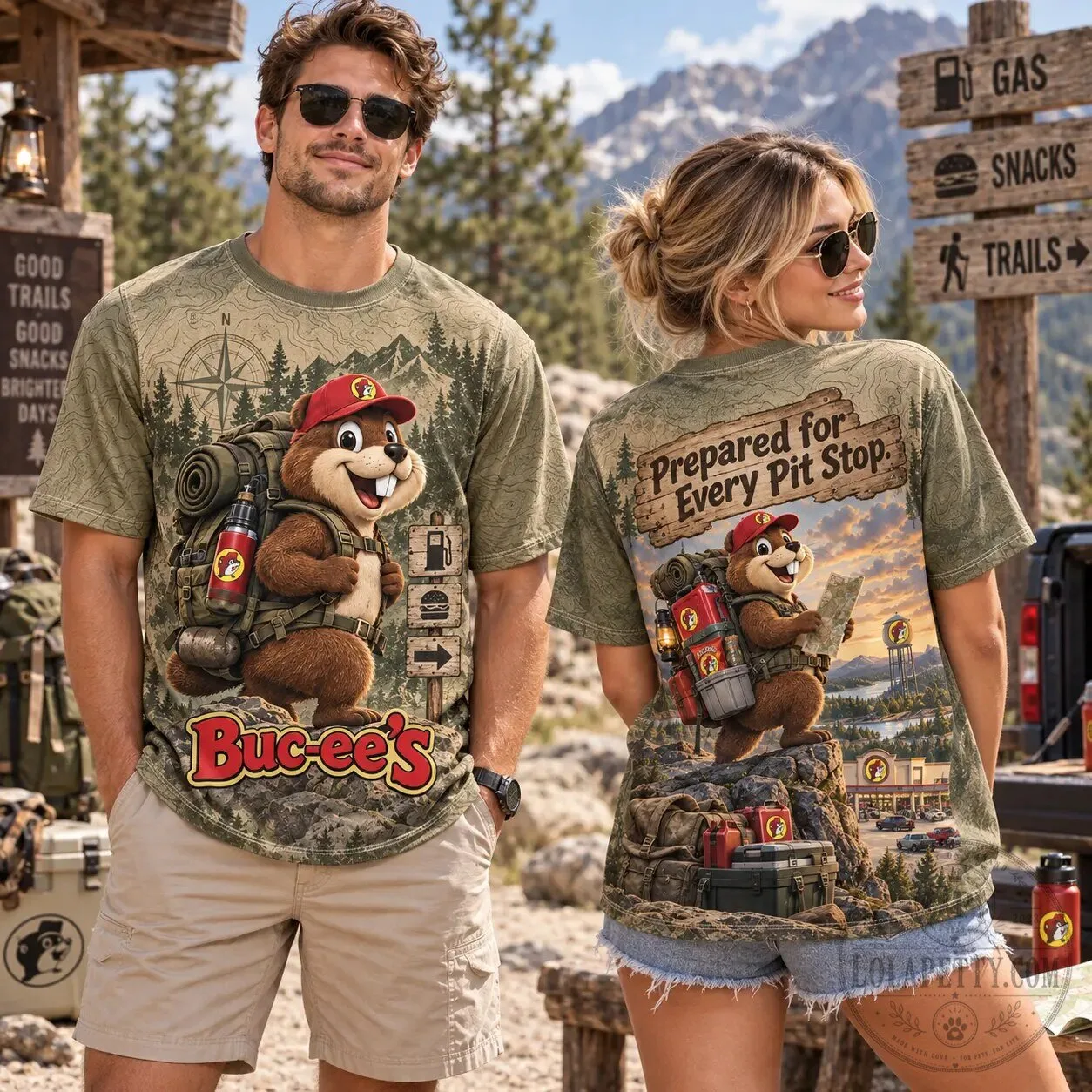 Buc-ee's Backpacking Forest Explorer Short Sleeve T-Shirt 7 Buc-ee