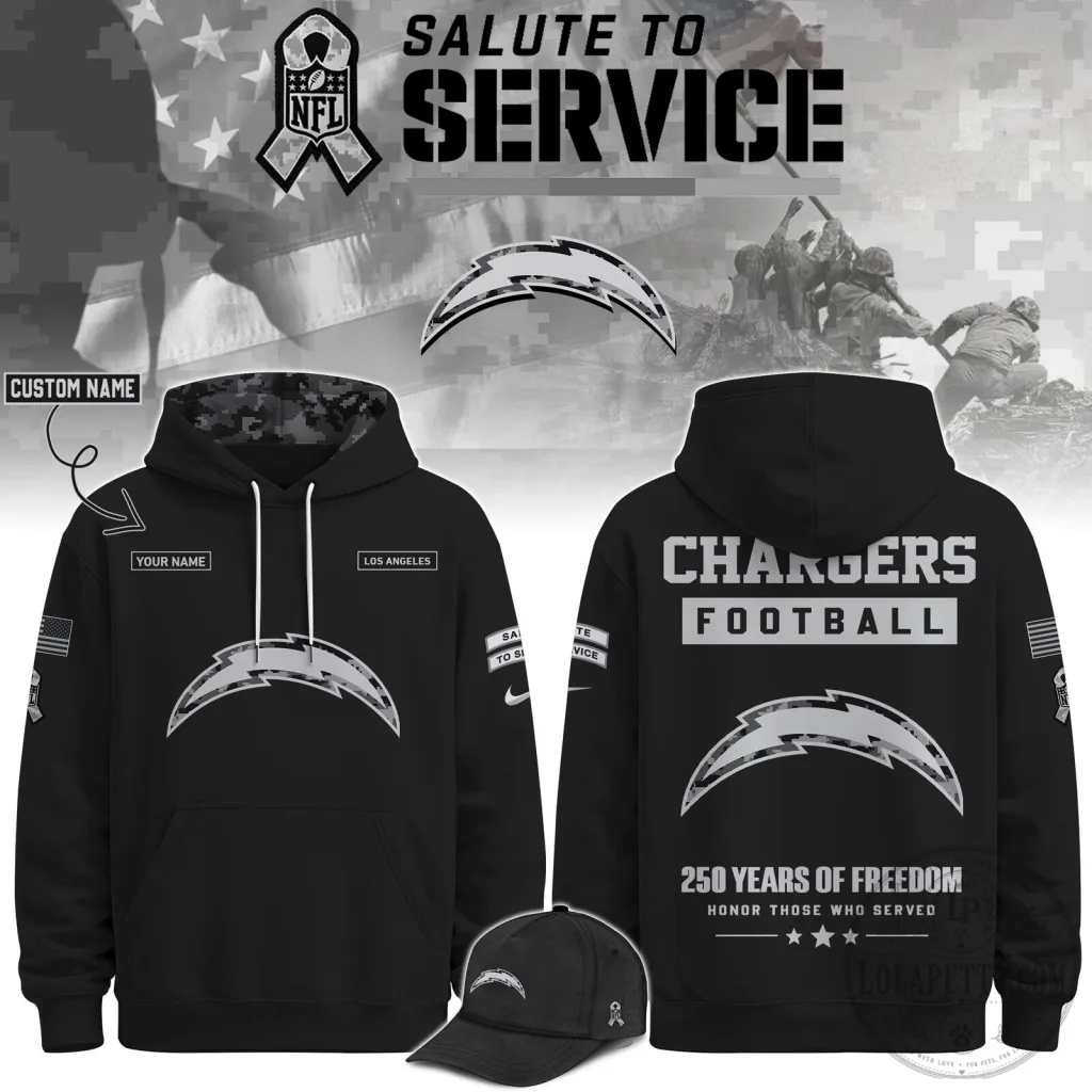 Los Angeles Chargers Salute To Service NFL Football Team Hoodie Los Angeles Chargers Salute To Service NFL Football Team Hoodie