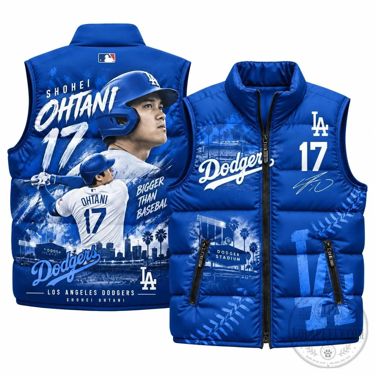 Los Angeles Dodgers Puffer Vest featuring Shohei Ohtani for Baseball Fans