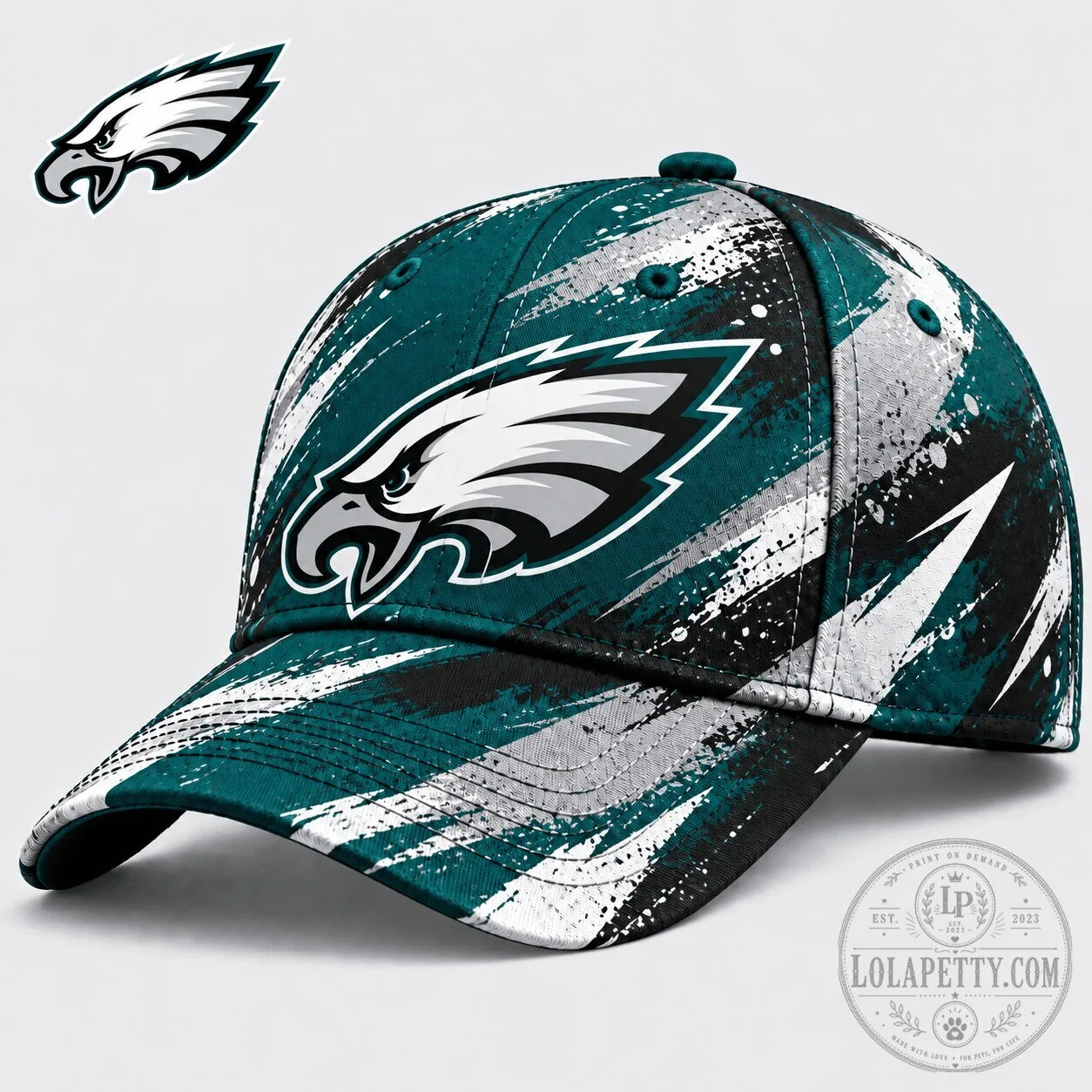 Philadelphia Eagles Football Team Paint Splatter Graphic Cap Hat