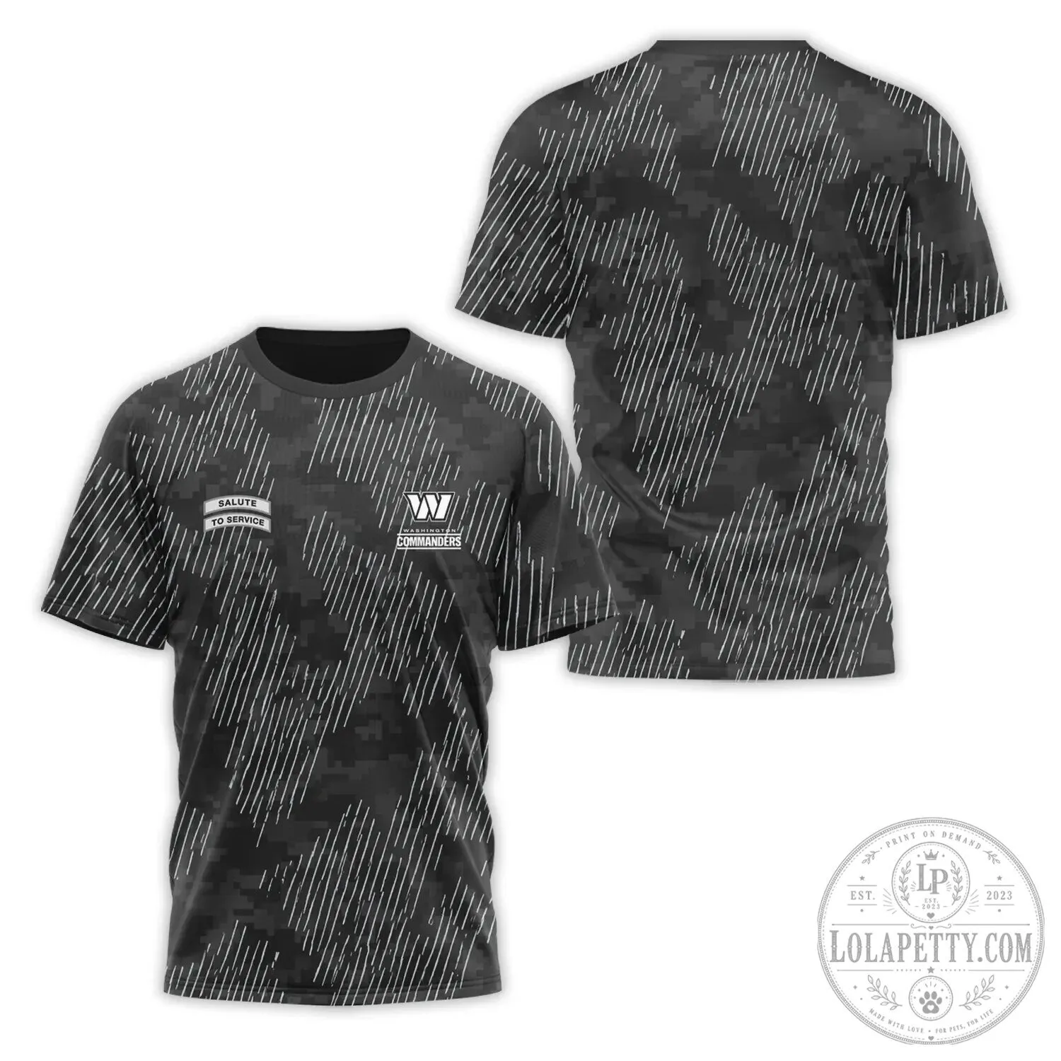 Washington Commanders Salute To Service Digital Camo Pattern T-Shirt