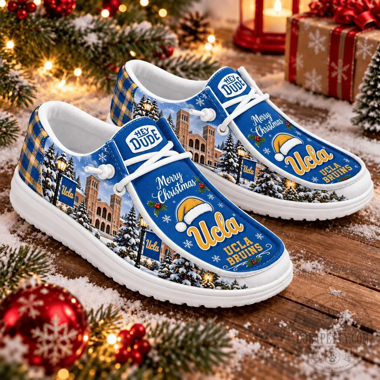 UCLA Bruins Christmas Hey Dude Shoes – Festive University of California Loafers