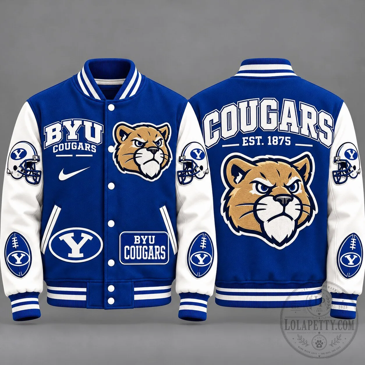 Brigham Young University Cougars NCAA Vintage Football Varsity Letterman Jacket