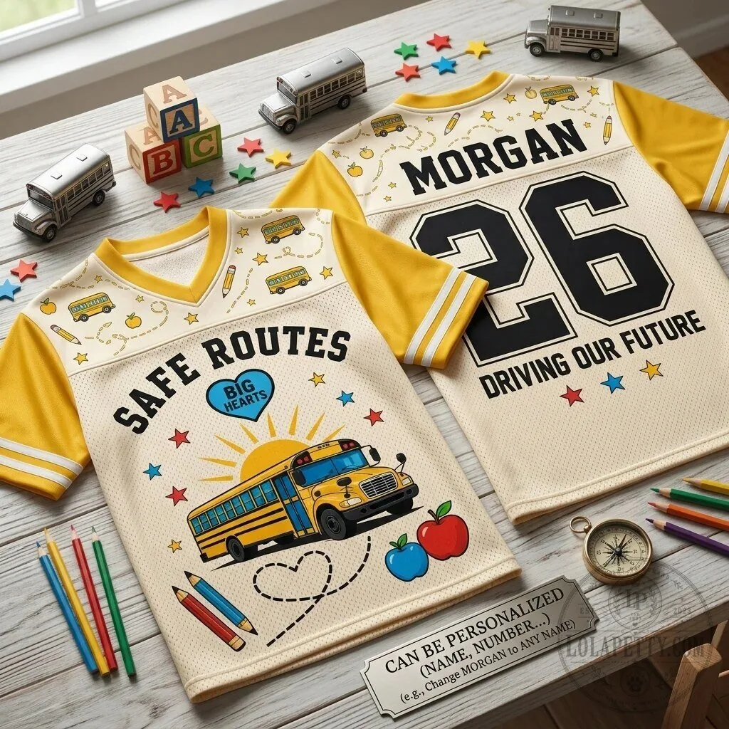 School Bus Driver Appreciation Personalized Football Jersey