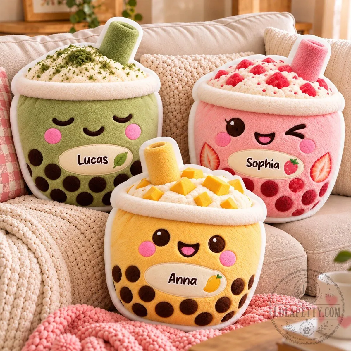 Personalized Boba Tea Shaped Plush Pillow, Bubble Tea Stuffed Cushion 8 Personalized Boba Tea Shaped Plush Pillow, Bubble Tea Stuffed Cushion