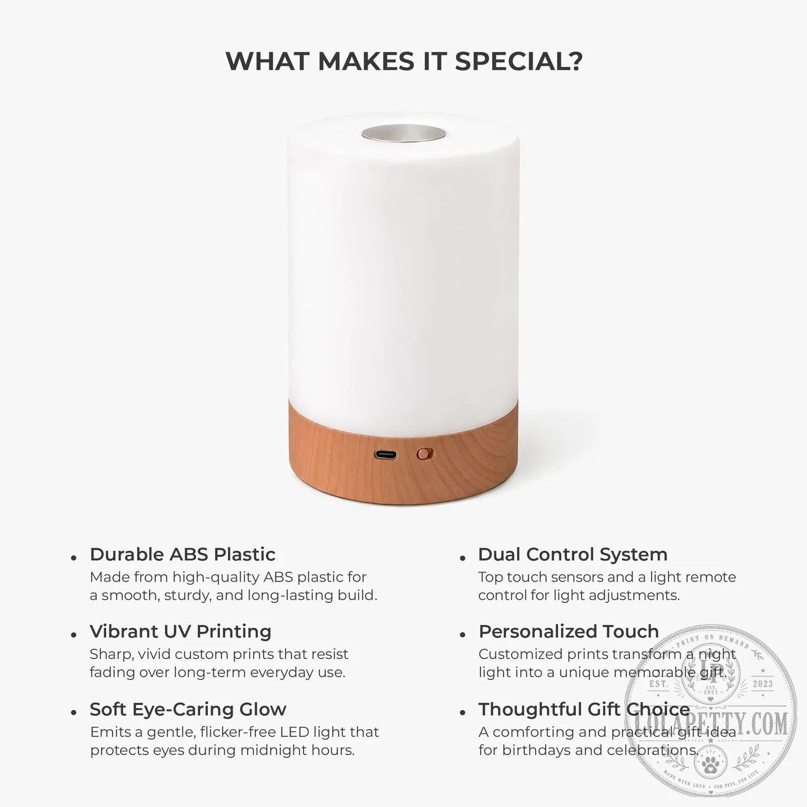 Personalized Birth Flower Girl Touch Control Rechargeable Night Light Lamp 17 Personalized Birth Flower Girl Touch Control Rechargeable Night Light Lamp