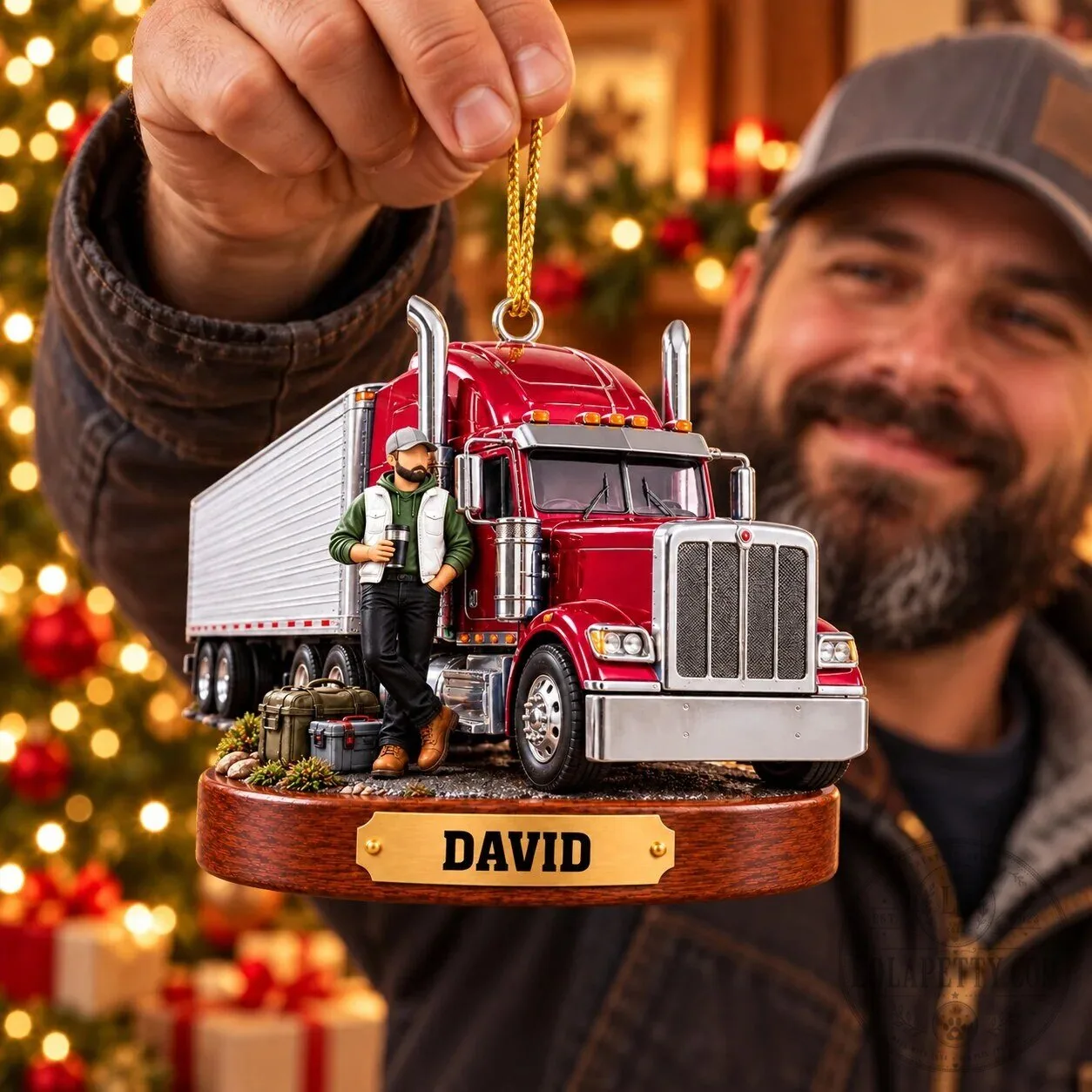 Personalized Truck Driver Christmas Ornament with Custom Name, Semi Truck Gift 9 Personalized Truck Driver Christmas Ornament with Custom Name, Semi Truck Gift