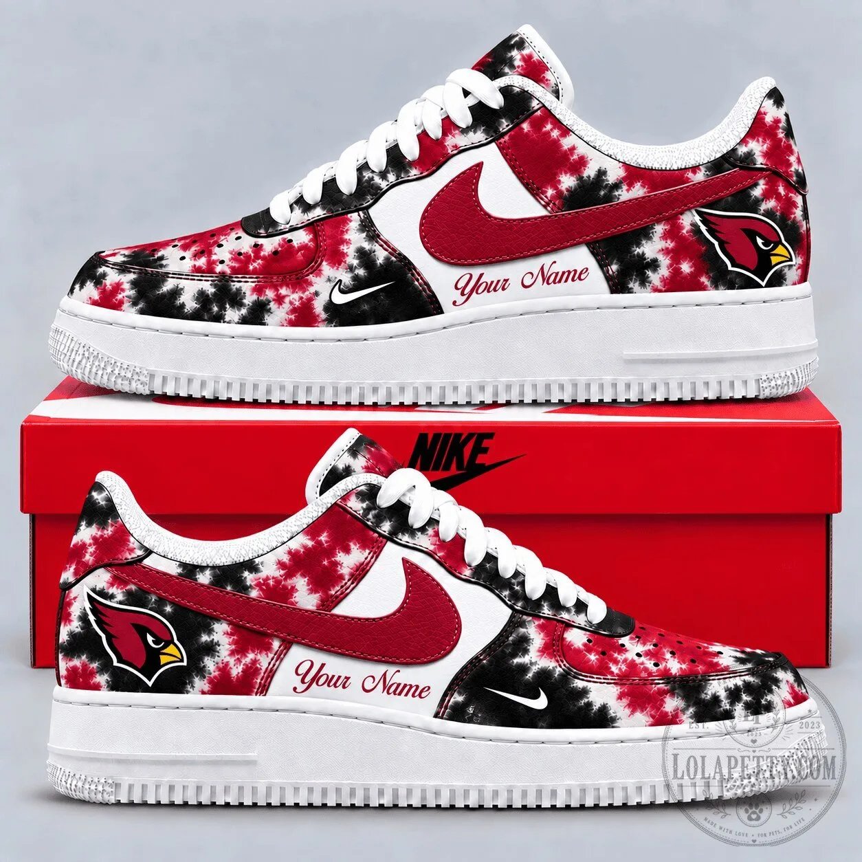 Arizona Cardinals Tie Dye Custom Name NFL Football Team Shoes 4 Arizona Cardinals Tie Dye Custom Name NFL Football Team Shoes