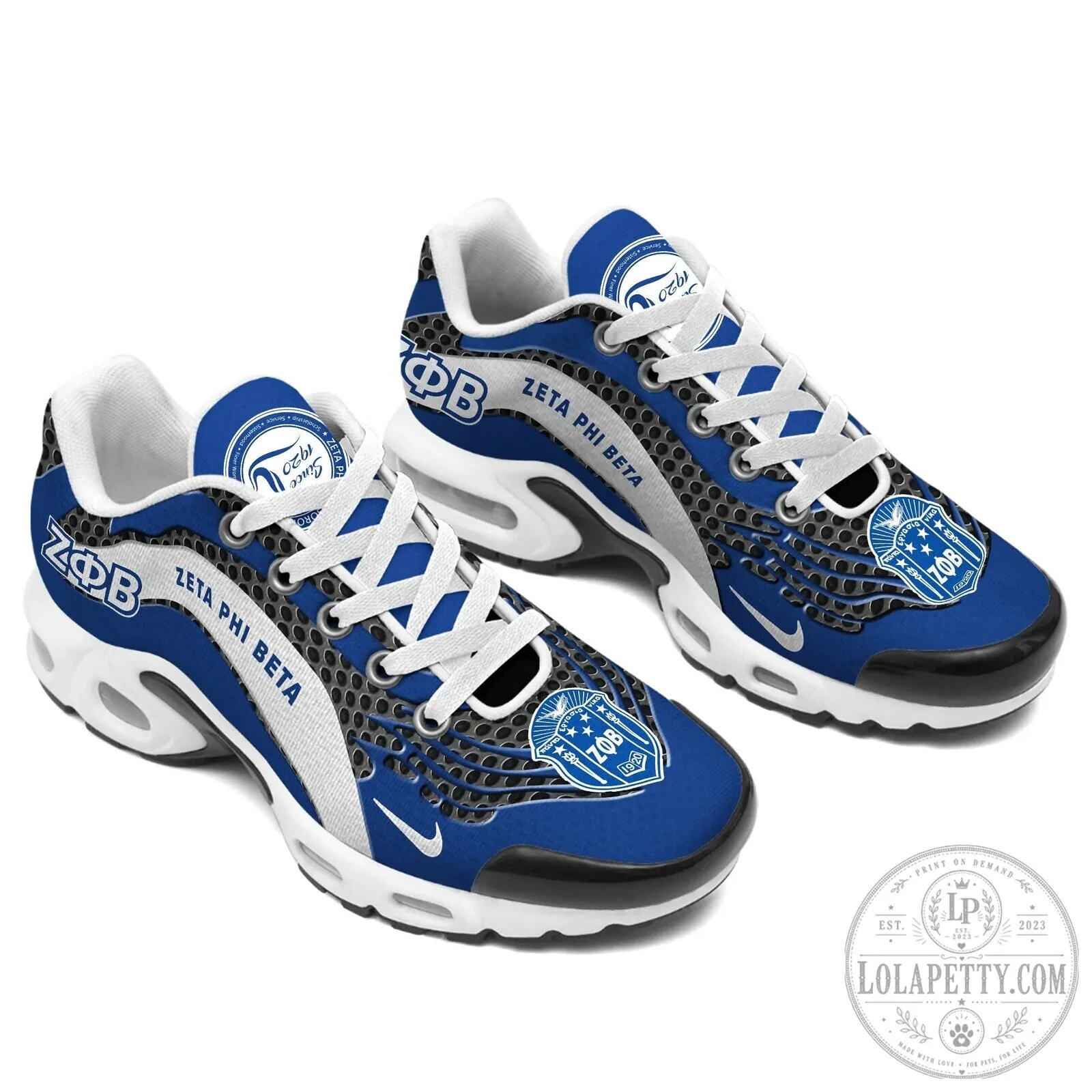 Royal Blue and White Athletic Sneakers for Zeta Phi Beta Sorority 7 Royal Blue and White Athletic Sneakers for Zeta Phi Beta Sorority