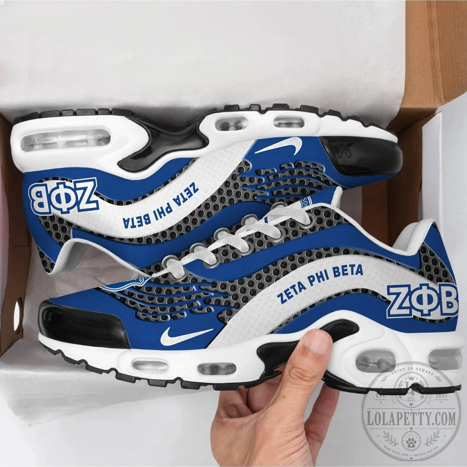 Royal Blue and White Athletic Sneakers for Zeta Phi Beta Sorority 9 Royal Blue and White Athletic Sneakers for Zeta Phi Beta Sorority