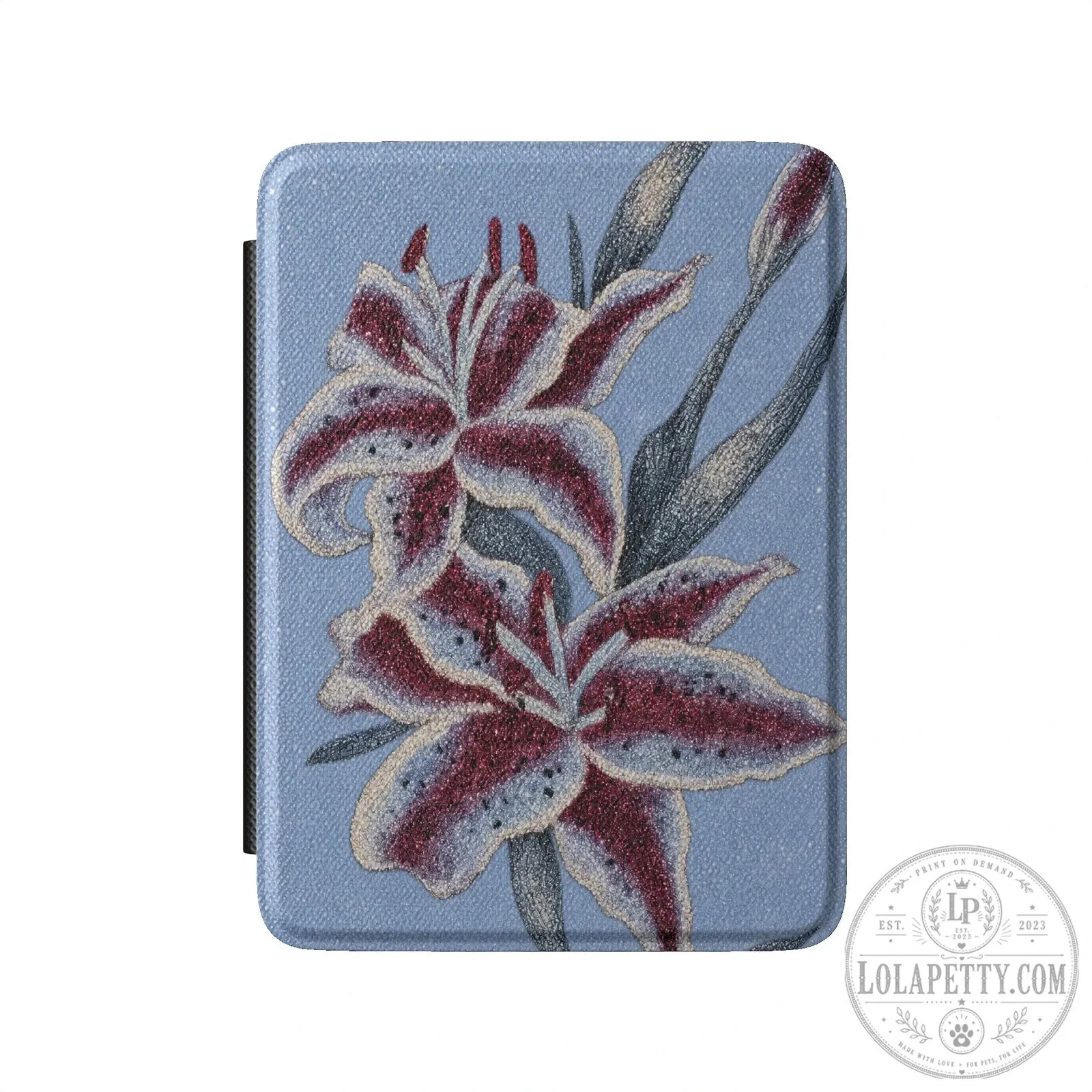 Autumn Sky Floral Lily Pattern Kindle Reader Case