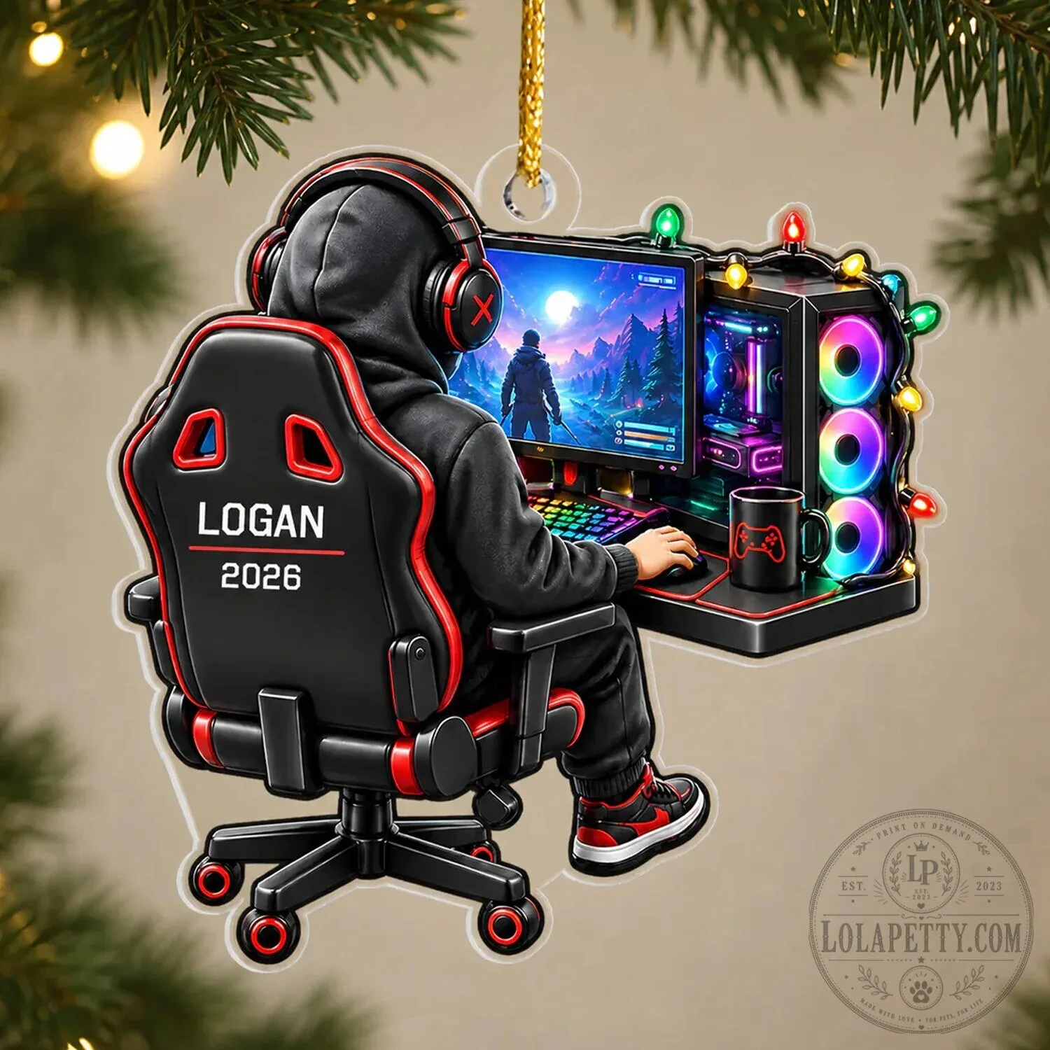 Personalized Gamer Christmas Tree Ornament 8 Personalized Gamer Christmas Tree Ornament