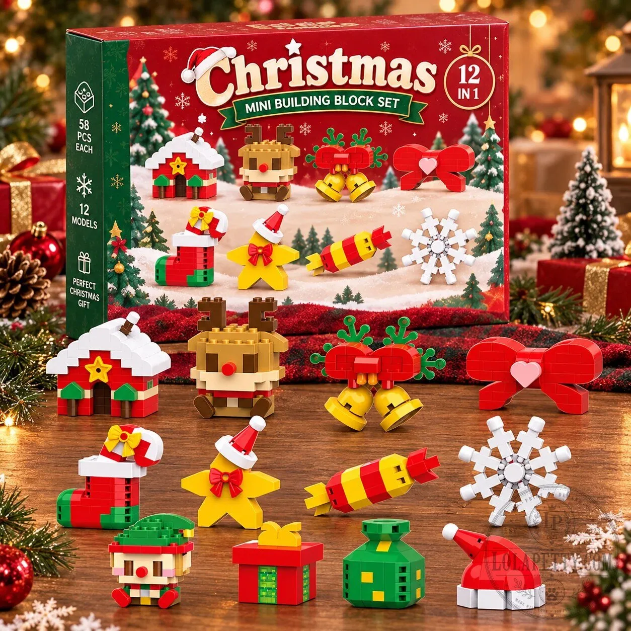 Christmas Mini Building Block Set Holiday Brick Ornaments and Decor 1 Christmas Mini Building Block Set Holiday Brick Ornaments and Decor