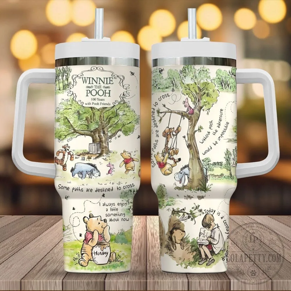 Winnie the Pooh 100 Years with Friends Adventure Quote Tumbler with Handle