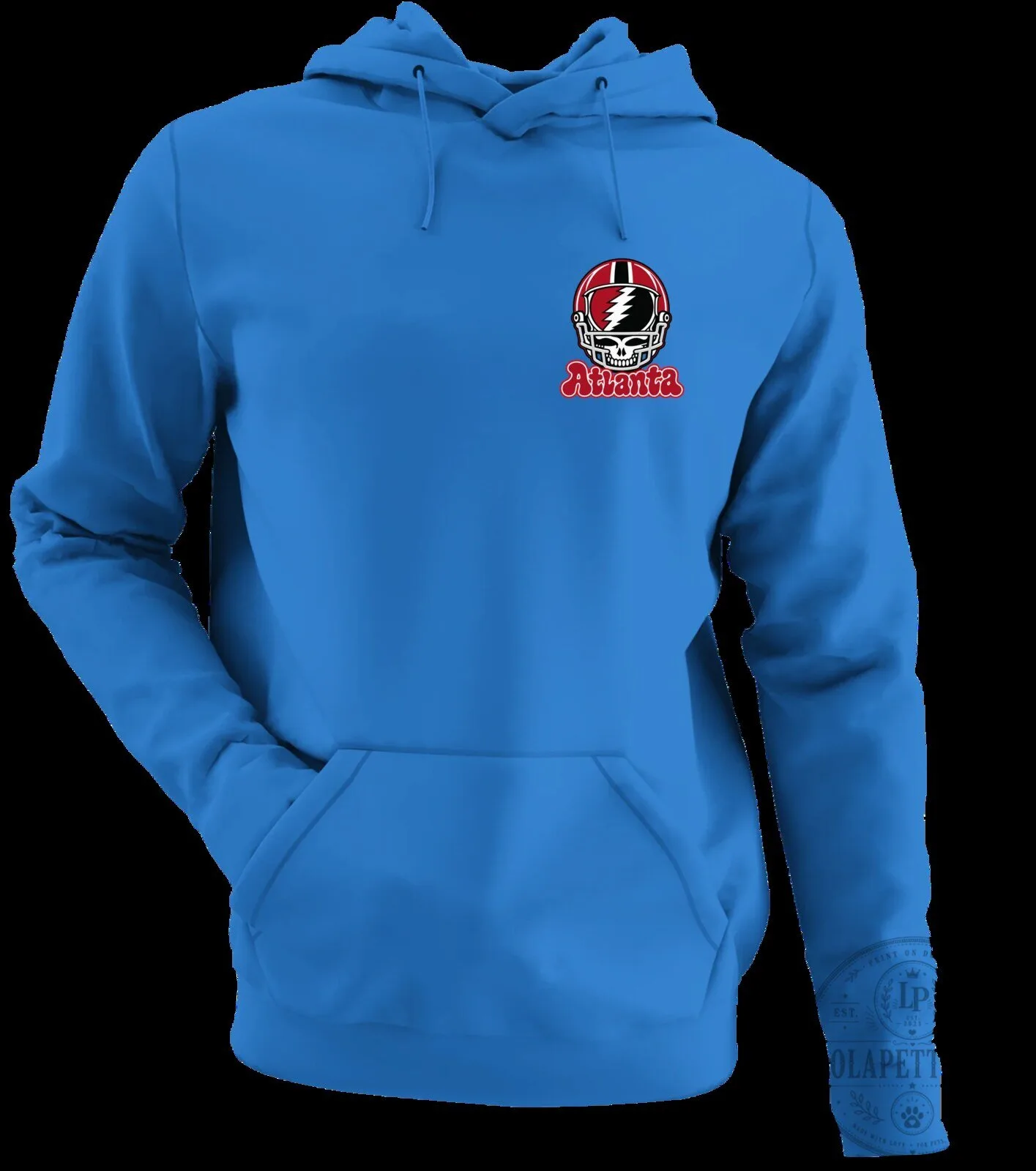Atlanta Grateful Dead Stealie Helmet Light Blue Hoodie 16 Atlanta Grateful Dead Stealie Helmet Light Blue Hoodie