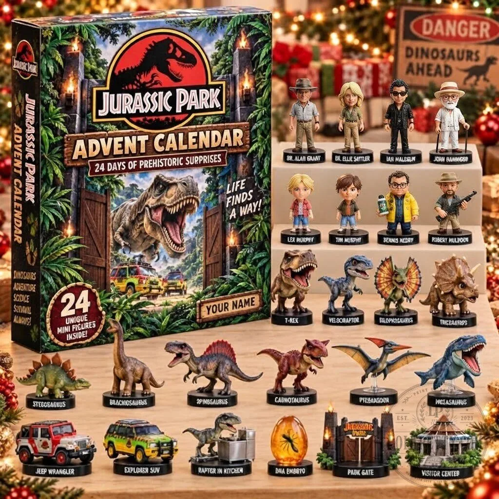 Jurassic Park Advent Calendar 24 Days of Prehistoric Surprises Christmas Gift 2D